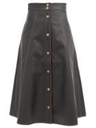 Matchesfashion.com Vika 2.0 - A-line Topstitched Faux-leather Skirt - Womens - Black