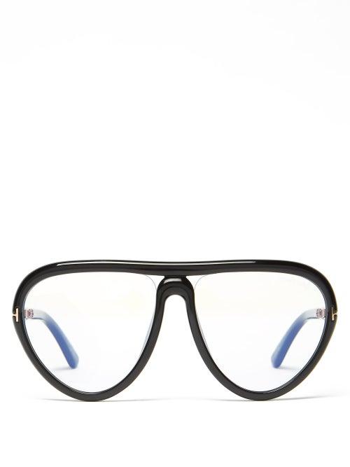 Matchesfashion.com Tom Ford Eyewear - Arizona Oversized Aviator Glasses - Womens - Black
