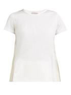 Matchesfashion.com Moncler - Cotton Jersey And Shell T Shirt - Womens - White