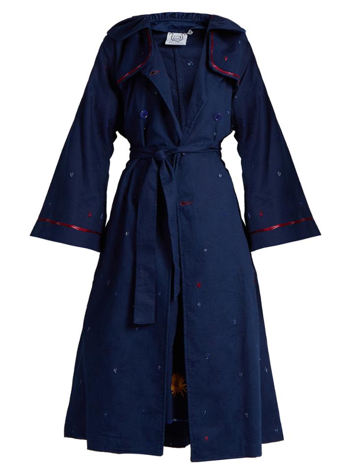 Thierry Colson Embroidered Matelass Trench Coat