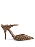 Matchesfashion.com Tabitha Simmons - Allie Crystal Embellished Tweed Mules - Womens - Brown Multi