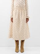Sea - Wilma Embroidered-lace Voile Midi Skirt - Womens - Cream