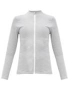 Matchesfashion.com Falke - Striped Seamless Zip-up Jersey Jacket - Womens - Grey