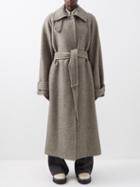Raey - Oversized Belted Raglan-sleeve Wool-blend Coat - Womens - Grey