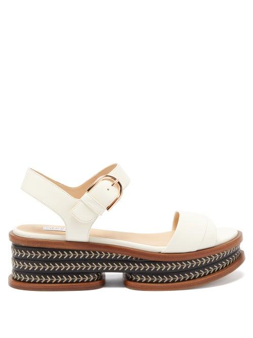 Matchesfashion.com Gabriela Hearst - Mika Leather Platform Sandals - Womens - Cream