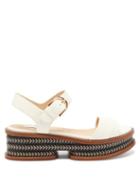 Matchesfashion.com Gabriela Hearst - Mika Leather Platform Sandals - Womens - Cream