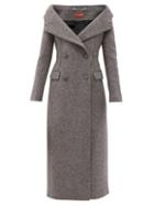 Matchesfashion.com Altuzarra - Barbara Off-shoulder Wool-blend Coat - Womens - Grey