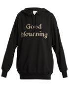 Matchesfashion.com Ashish - Bead Embellished Cotton Blend Hooded Sweatshirt - Womens - Black