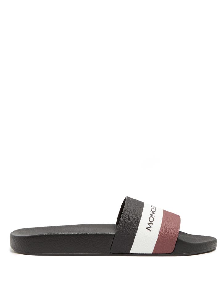 Moncler Basile Striped Rubber Pool Slides