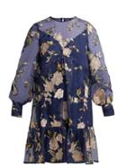 Matchesfashion.com Erdem - Christy Gertrude Embroidered Silk Organza Dress - Womens - Navy Multi