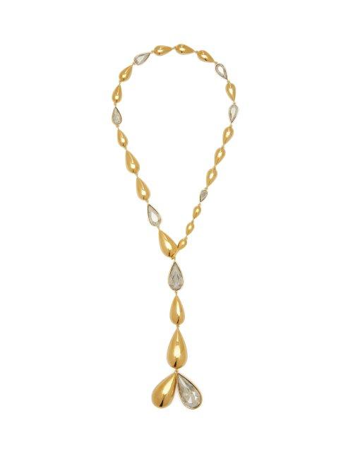 Matchesfashion.com Ryan Storer - Hidden Tears Crystal Embellished Necklace - Womens - Gold