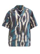 Matchesfashion.com Bianca Saunders - Striped Cotton-poplin Shirt - Mens - Navy Multi