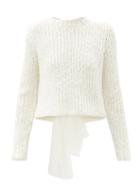 Matchesfashion.com Cecilie Bahnsen - Lou Bow-back Silk Sweater - Womens - Ivory