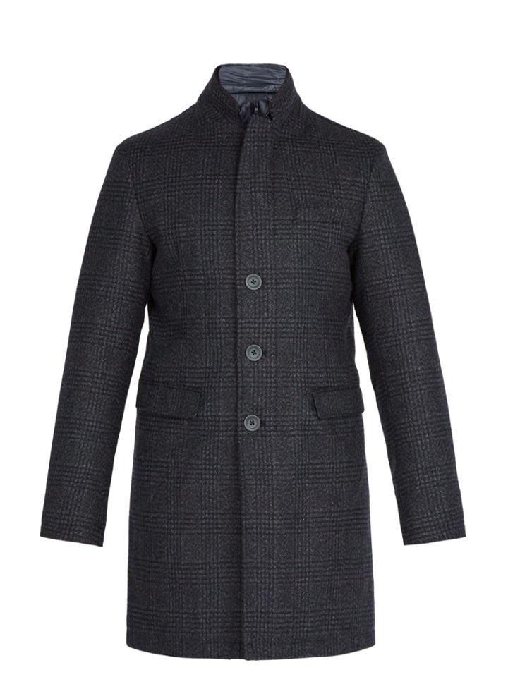 Herno Padded-lining Wool-blend Tweed Coat