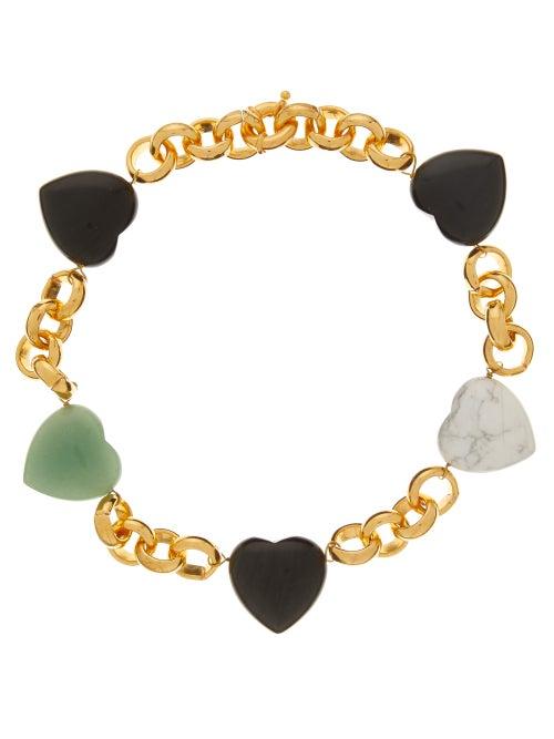 Matchesfashion.com Timeless Pearly - Heart-charm Gold-plated Choker - Womens - Gold