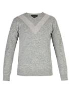 Matchesfashion.com Stella Mccartney - Chevron Wool Blend Sweater - Mens - Grey