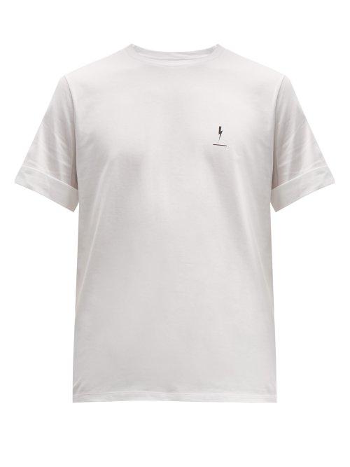 Matchesfashion.com Neil Barrett - Logo Print Cotton Jersey T Shirt - Mens - White