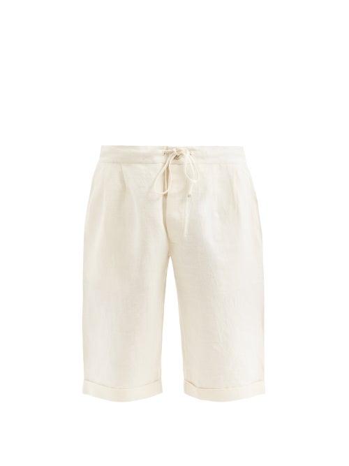 Matchesfashion.com Pro - Low-cut Linen-calico Shorts - Mens - Cream