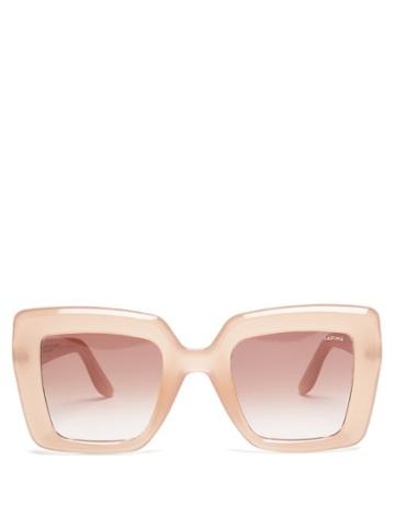 Lapima - Teresa Square Acetate Sunglasses - Womens - Beige