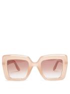 Lapima - Teresa Square Acetate Sunglasses - Womens - Beige