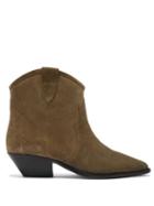 Matchesfashion.com Isabel Marant - Dewina Western Suede Ankle Boots - Womens - Khaki