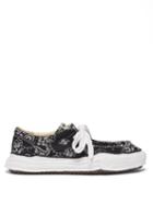 Matchesfashion.com Mihara Yasuhiro - Bandana-print Canvas Moccasin Trainers - Mens - Black