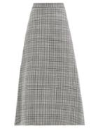 Matchesfashion.com Msgm - A-line Checked Midi Skirt - Womens - Grey