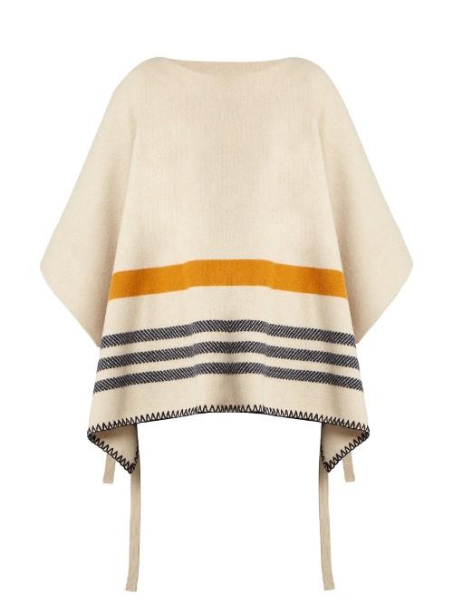Chloé Tie-side Wool And Cashmere-blend Poncho