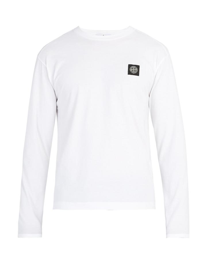 Stone Island Logo-patch Long-sleeved Cotton T-shirt