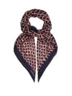Matchesfashion.com Valentino - Patterned Silk Knit Scarf - Womens - Blue