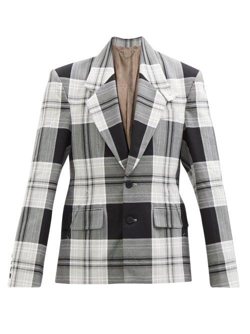 Charles Jeffrey Loverboy - They Them Tartan-cotton Jacket - Womens - Grey