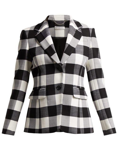 Matchesfashion.com Altuzarra - Fenice Wool Blend Blazer - Womens - Black White