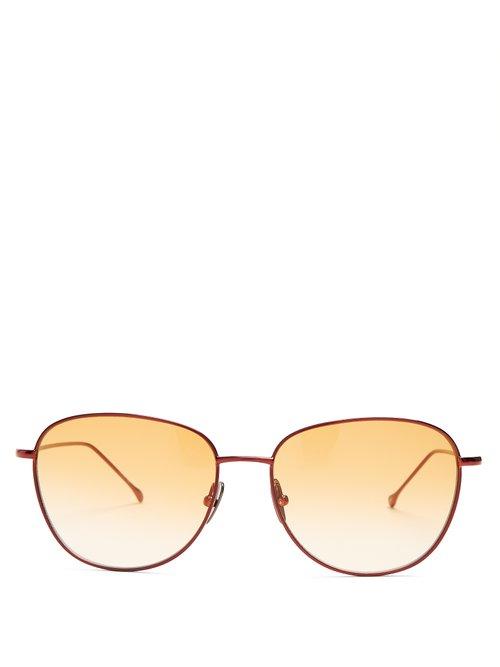 Matchesfashion.com Prism - New York Metal Sunglasses - Womens - Burgundy