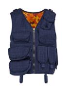 Matchesfashion.com Junya Watanabe - Checked Wool Gilet - Mens - Navy White