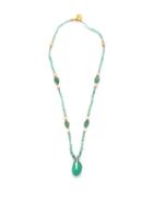 Matchesfashion.com Jade Jagger - Diamond, Emerald, Pearl & 18kt Gold Necklace - Womens - Green