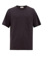 Matchesfashion.com Lemaire - Patch-pocket Cotton-jersey T-shirt - Mens - Dark Grey