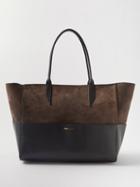 Mtier - Incognito Small Suede And Leather Tote Bag - Womens - Dark Brown
