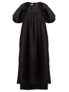 Matchesfashion.com Cecilie Bahnsen - Penelope Puff Sleeve Cotton Dress - Womens - Black