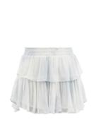 Loveshackfancy - Honeysuckle Tiered Tie-dye Georgette Mini Skirt - Womens - Light Blue