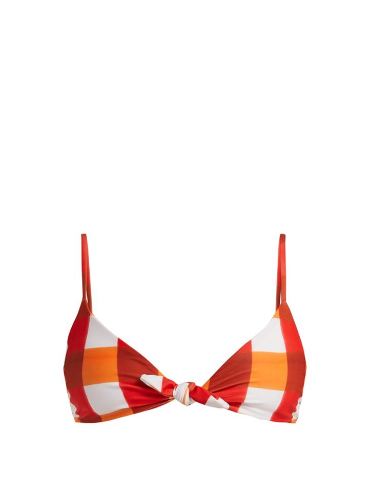 Mara Hoffman Carla Dejeuer-print Knot-front Bikini Top