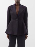 Proenza Schouler - Peplum Jacquard Cotton-blend Blazer - Womens - Black