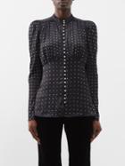 Paco Rabanne - Crystal-embellished Satin Blouse - Womens - Black