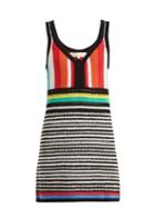 Matchesfashion.com Diane Von Furstenberg - Striped Crochet Knit Cotton Dress - Womens - Multi Stripe