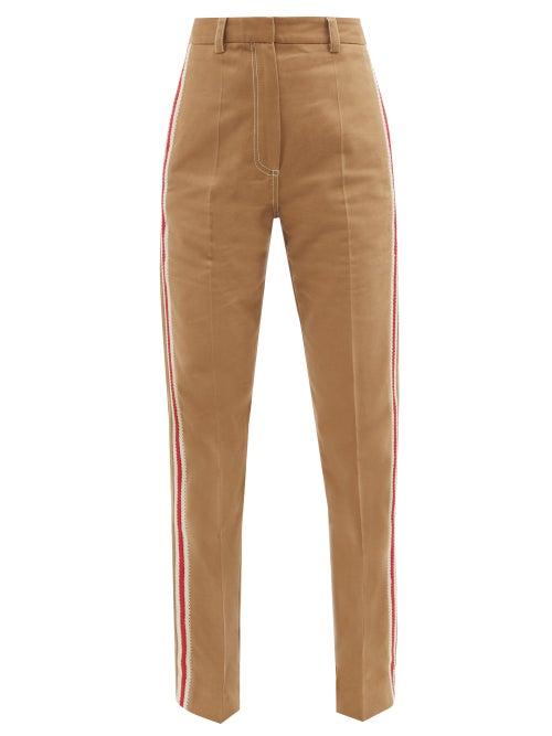 Wales Bonner - London Cotton-blend Straight-leg Trousers - Womens - Camel