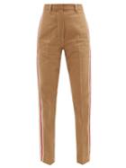 Wales Bonner - London Cotton-blend Straight-leg Trousers - Womens - Camel