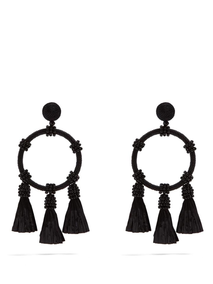 Oscar De La Renta Tassel-drop Hoop Earrings