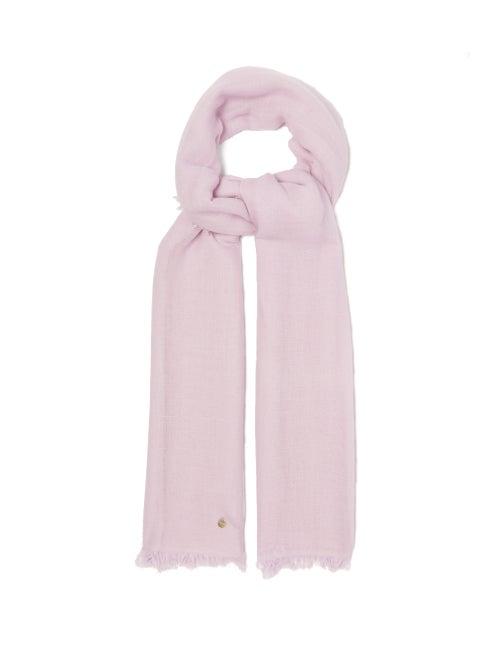 Matchesfashion.com Ann Demeulemeester - Eyelash Fringed Cashmere Scarf - Womens - Light Purple