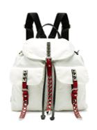 Prada New Vela Studded Nylon And Leather Backpack