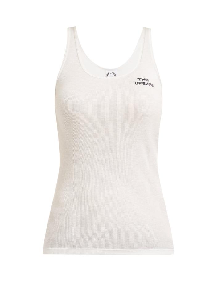 The Upside Focus Logo-embroidered Cotton Tank Top
