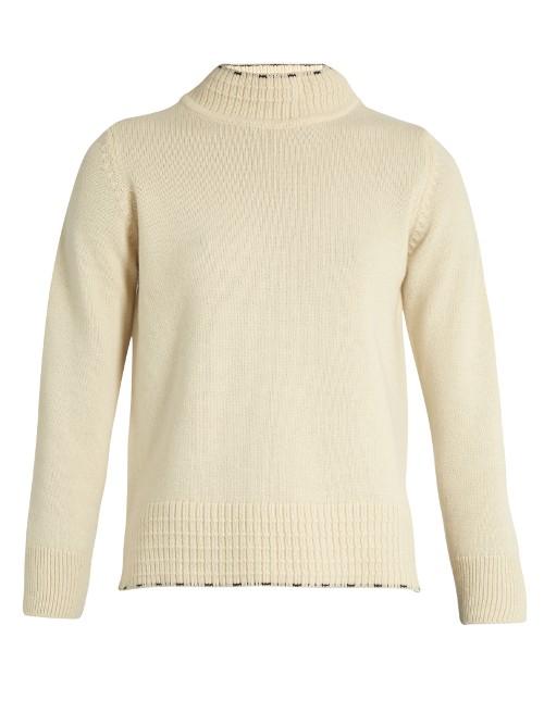 M.i.h Jeans Tipped Guernsey High-neck Cashmere Sweater